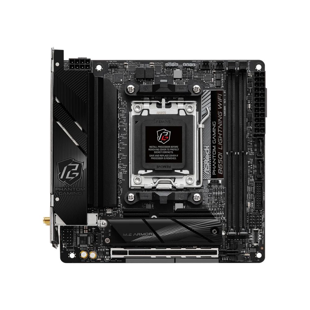 купить Материнская плата ASRock B650I Lightning WIFI AM5 2xDDR5 2xSATA3 2xM.2 HDMI Mini-ITX в Алматы