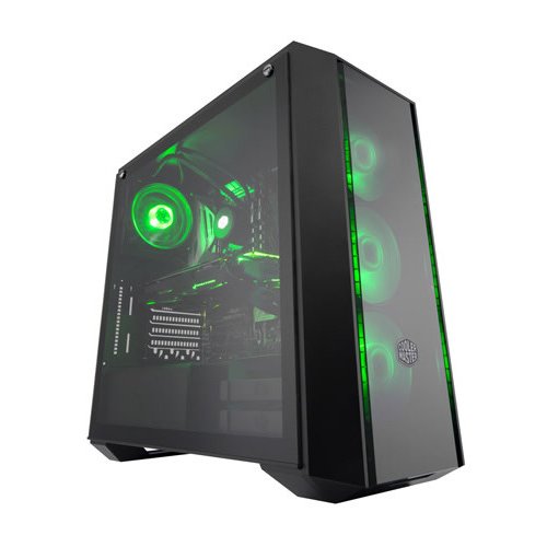 купить Корпус CoolerMaster MasterBox RPO 5 RGB (MCY-B5P2-KWGN-01), E-ATX/ATX/mATX/Mini-ITX, 7 cлотов расширения, 2 отсека для дисков x 3.5*(2.5*), 2xUSB 3.0, предустановленный вентилятор передний 120мм x1, сзади 120мм x3 RGB, Без Б/П, Цвет: Черный в Алматы