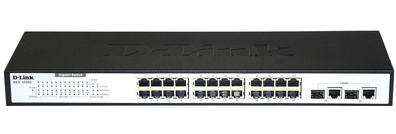 купить D-Link DES-1026G/E1A Коммутатор 24- порт 10/100 и 2 порта 1000 /  в Алматы