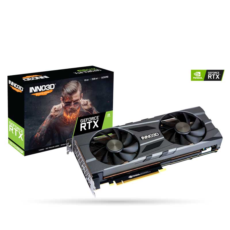 купить 8GB RTX 2070 SUPER GDDR6 256-bit 1605/1785 MHz, HDMI, 3DP, PCIe3.0x16, Inno3D RTX2070S SUPER Twin X2 OC (N207S2-08D6X-18781659) 2Fan, 268 мм, 2 слота в Алматы