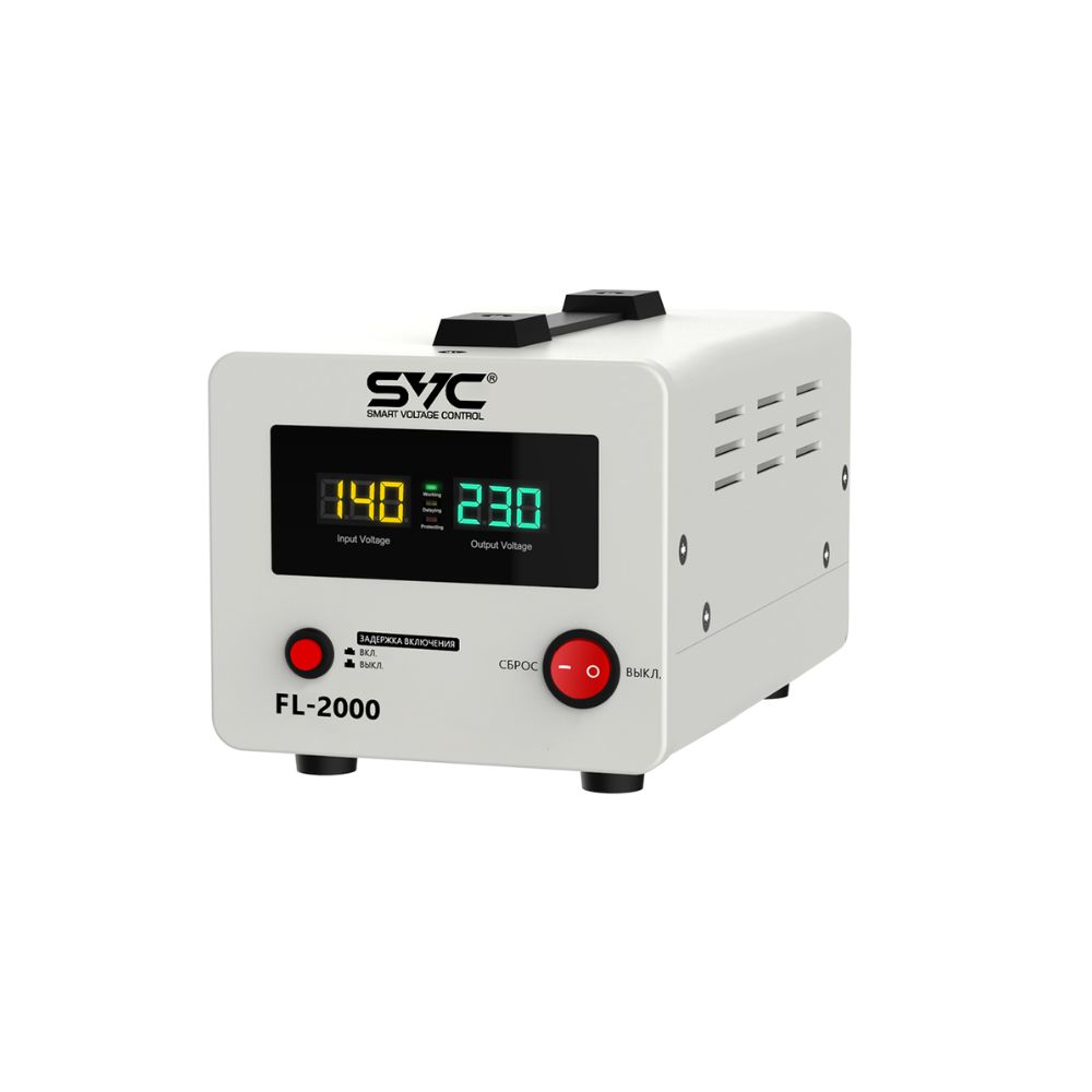 купить Стабилизатор SVC FL-2000, 2000VA, 2000W, клеммы, вход 140-260V, выход 220V, LED индикаторы, LCD в Алматы