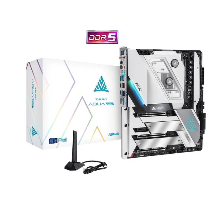 купить Материнская плата ASRock Z690 AQUA OC LGA1700 2xDDR5 6xSATA 3xM.2 HDMI 2xThunderbolt EATX в Алматы