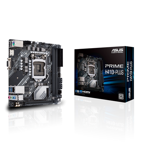 купить Сист. плата ASUS PRIME H410I-PLUS, H410, 1200, 2xDIMM DDR4, PCI-E x16, M.2, 4xSATA, D-Sub, HDMI, ITX, BOX в Алматы