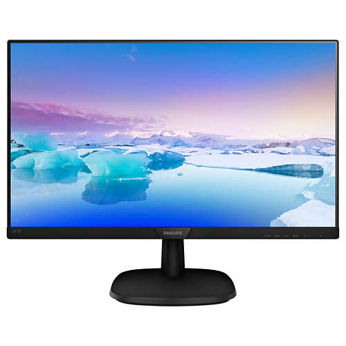 купить Монитор Philips LCD 23.8** 16:9 243V7QDAB/00 1920х1080(FHD) IPS, nonGLARE, 250cd/m2, H178°/V178°, 10М:1, 5ms, VGA, DVI, HDMI, Tilt, Speakers, Audio out, 2Y, Black в Алматы