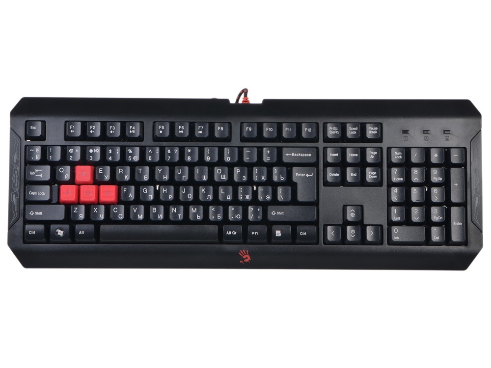 купить Клавиатура игровая Bloody Q100 USB, LED-подсветка клавиш, 1.8 m в Алматы