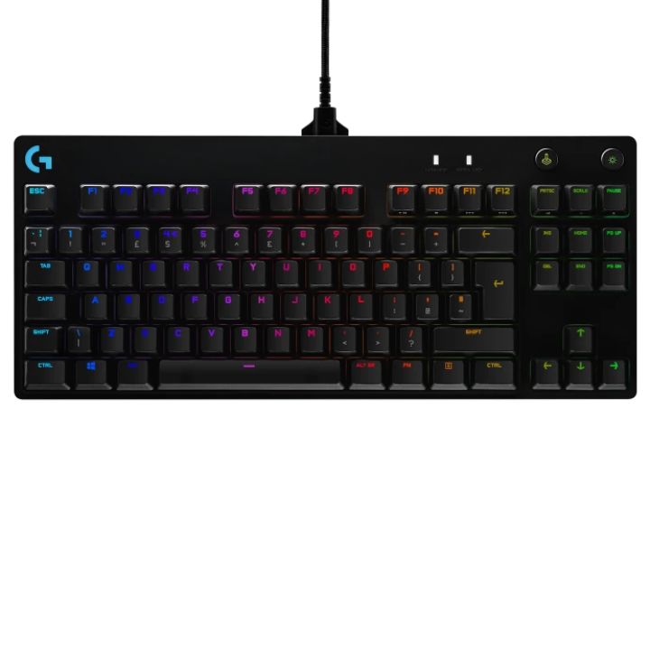 купить LOGITECH G PRO TKL Corded Mechanical Gaming Keyboard - BLACK - RUS - USB - CLICKY в Алматы