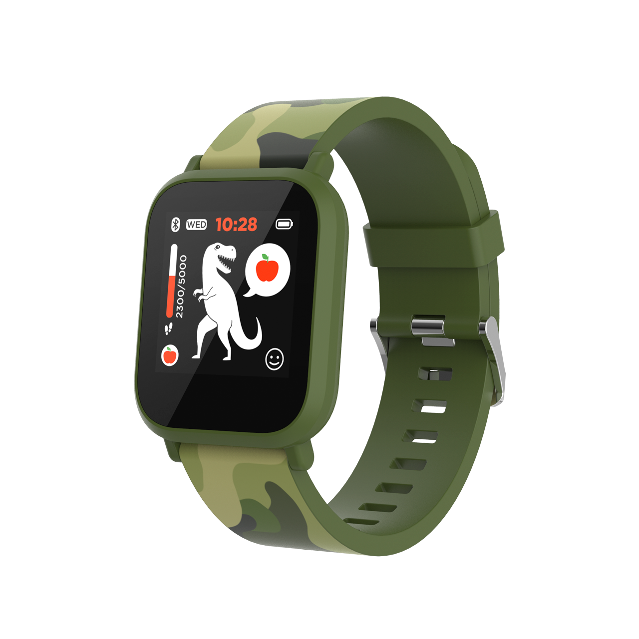 купить Teenager smart watch, 1.3 inches IPS full touch screen, green plastic body, IP68 waterproof, BT5.0, multi-sport mode, built-in kids game, compatibility with iOS and android, 155mAh battery, Host: D42x W36x T9.9mm, Strap: 240x22mm, 33g в Алматы