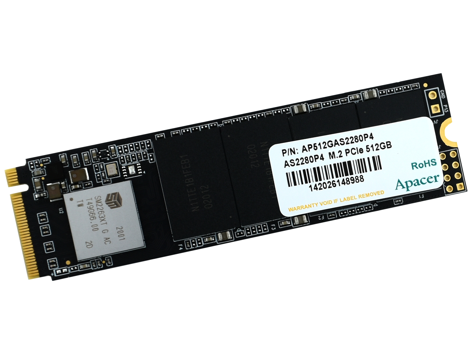 купить Твердотельный накопитель SSD 512 Gb M.2 PCIe Apacer AS2280P4  AP512GAS2280P4-1 в Алматы