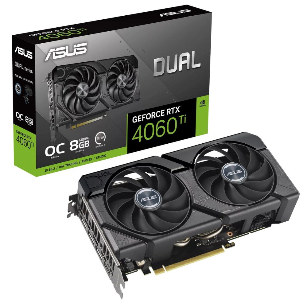 купить Видеокарта ASUS GeForce RTX4060Ti OC 8GB DUAL-RTX4060TI-O8G-EVO в Алматы