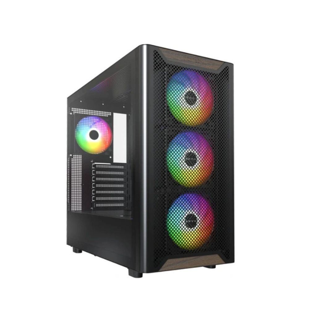Купить Корпус Montech XR Wood (B) ATX/Micro-ATX/Mini-ITX 2xUSB3.0 1xType-C 1xAudio 1xMic Черный в Алматы