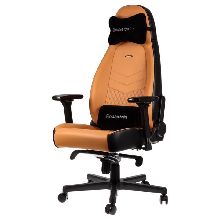 купить Игровое кресло Noblechairs ICON Cognac/Bl top grain leather (NBL-ICN-RL-CBK) в Алматы
