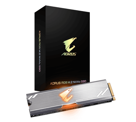купить SSD-накопитель Gigabyte AORUS RGB 512Gb, NVMe, M2, 3D TLC, GP-ASM2NE2512GTTDR в Алматы