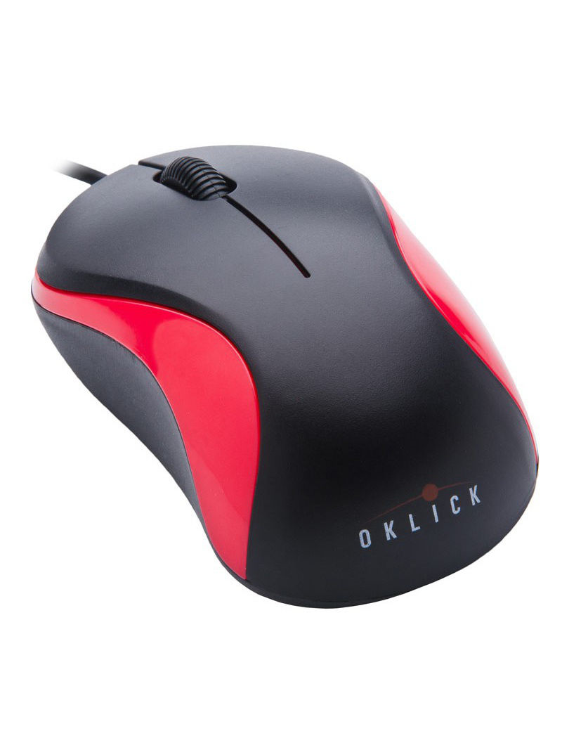 купить Мышь Oklick 115S черный/красный оптическая (1200dpi) USB для ноутбука (2but) в Алматы