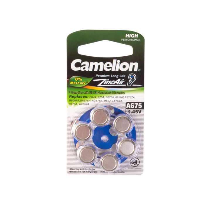 купить Батарейка CAMELION Zinc Air A675-BP6(0%Hg) 6 шт. в блистере в Алматы