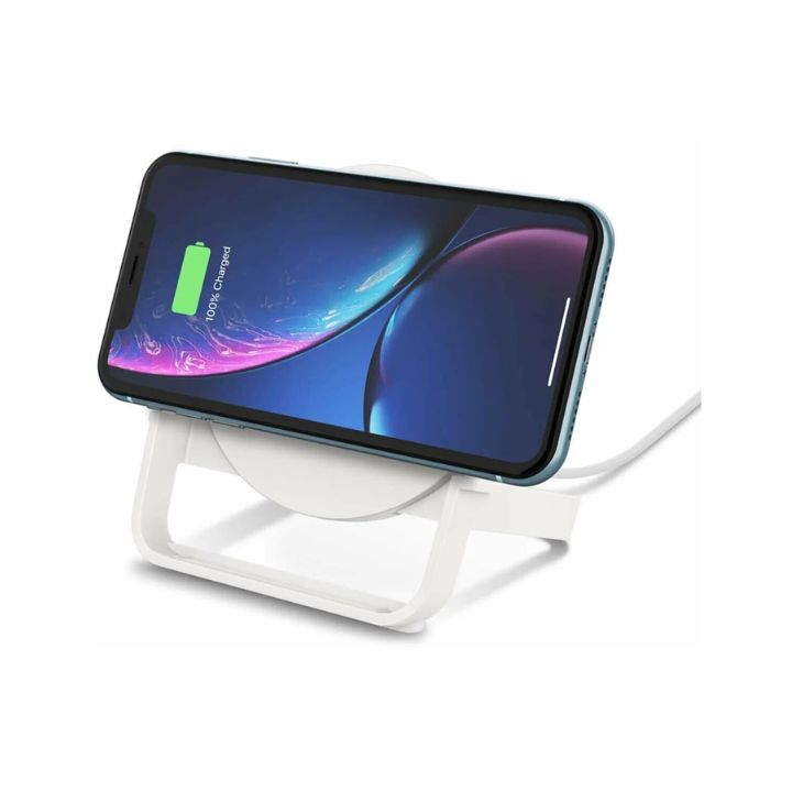 купить Беспроводное зарядное устройство Belkin Stand Wireless Charging Qi, 10W, white в Алматы