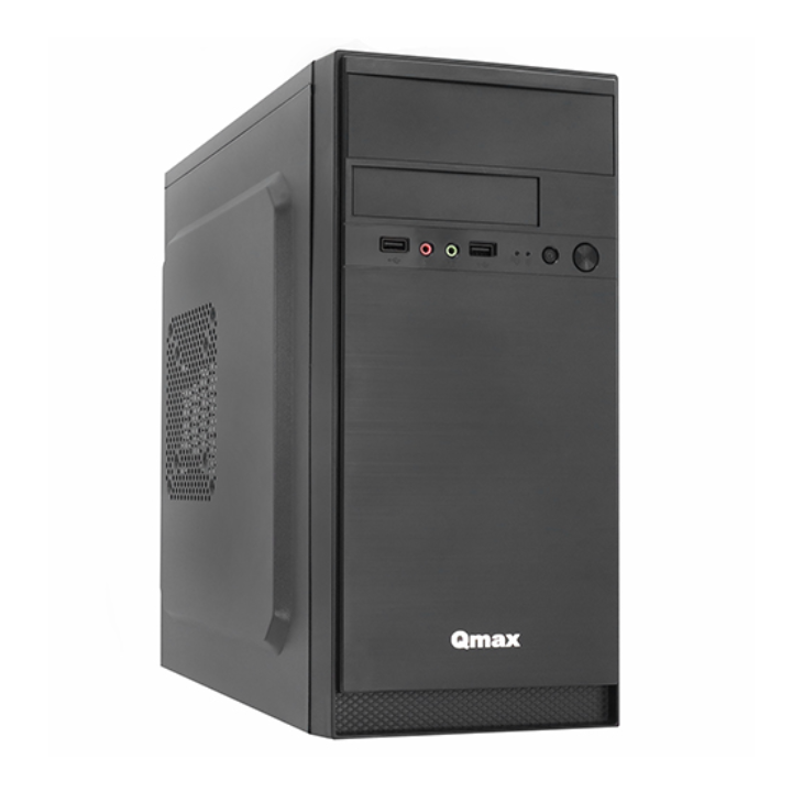 купить CASE Qmax H1703B MidiTower  2,5* x 3, 3,5*x 3,  5,25* x 1 , Expansion Slots x 4, USB x 2, 36 x 17 x 35 см,  Micro-ATX/Mini-ITX, black, (20+4pin, 4pin, 2xSATA, 2xIDE)  PC 400W в Алматы
