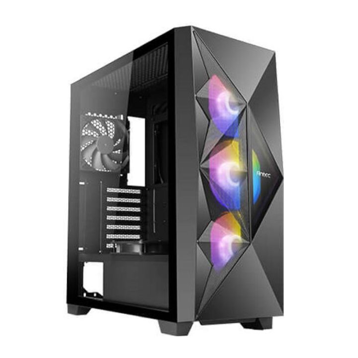 купить Компьютерный корпус DF800 FLUX, black, 3*120mm ARGB, 2*120mm black fans, ATX midi tower (w/o PSU) в Алматы