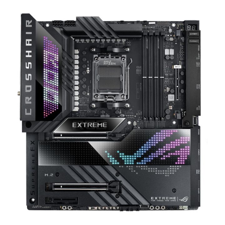 купить Сист. плата ASUS ROG CROSSHAIR X670E EXTREME, AM5, 4xDDR5, 2xPCI-E x16 , PCIe x4, 4xM.2, 6xSATA, WIFI6E, BOX в Алматы