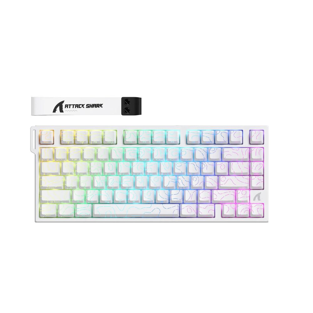 Купить KeyBoard USB, Attack Shark R82 HE White, Magnetic  switch, Wired USB-C, 8KHz, White в Алматы