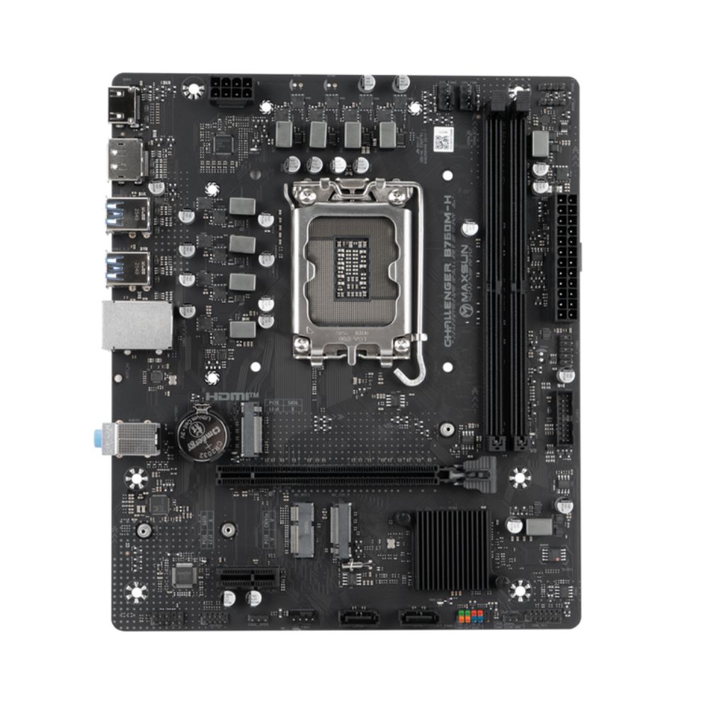 Купить Материнская плата MaxSun Challenger B760M-H, LGA1700, 2xDDR4, PCIe4.0, HDMI+DP, 2xM.2, USB 5Gb, mATX в Алматы