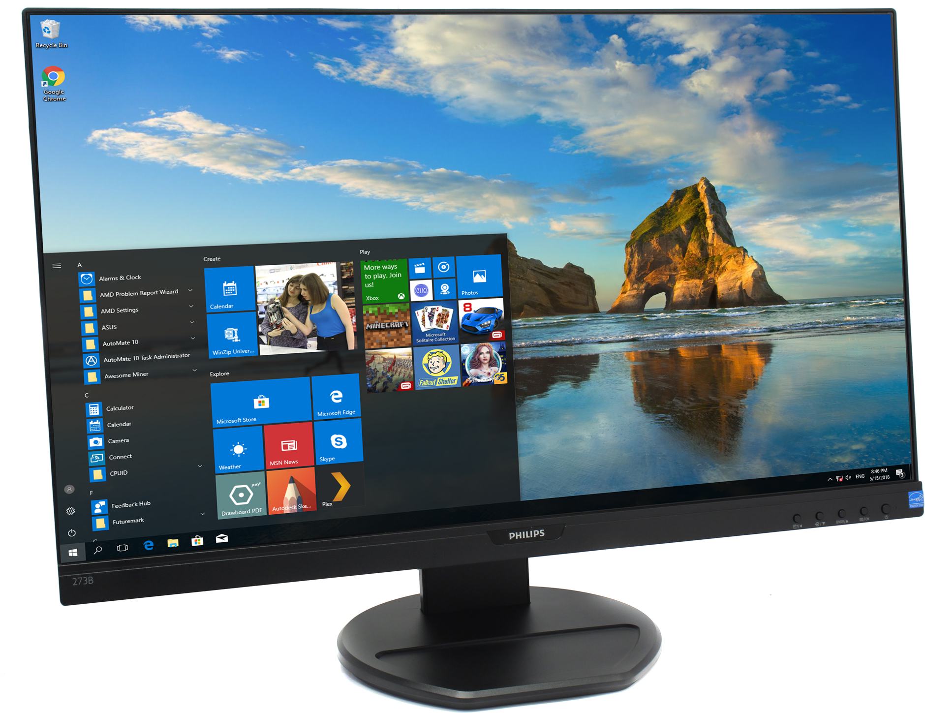 купить Монитор 27" PHILIPS 273B9 IPS 4мс 250кдм 1000:1 1xD-Sub 1xDP 1xHDMI 1xUSB-C 4xUSB 2x2W в Алматы