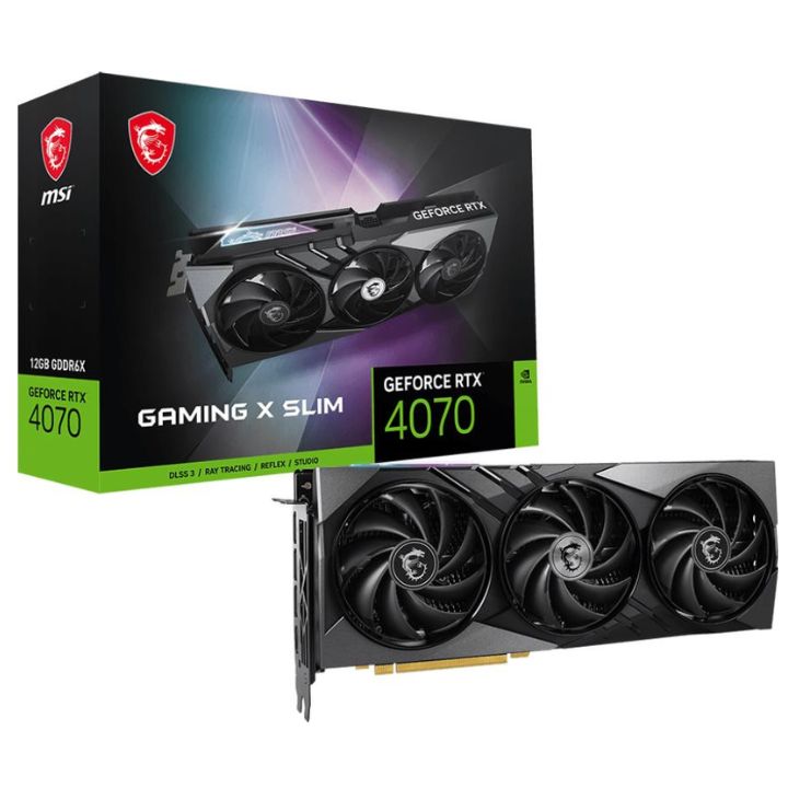 купить Видеокарта MSI GeForce RTX 4070 GAMING X SLIM 12G, GDDR6X HDMI 3xDP RTX 4070 GAMING X SLIM 12G в Алматы