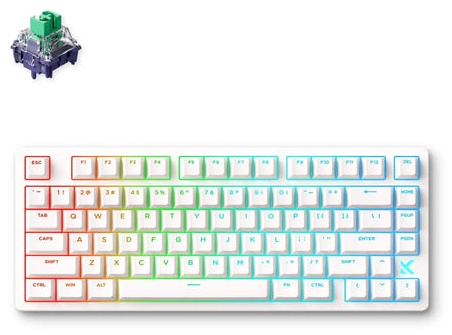 купить Клавиатура MCHOSE Jet 75 E-sport, White, Kailh Magnetic God Switch, 80keys, EN, Wired в Алматы