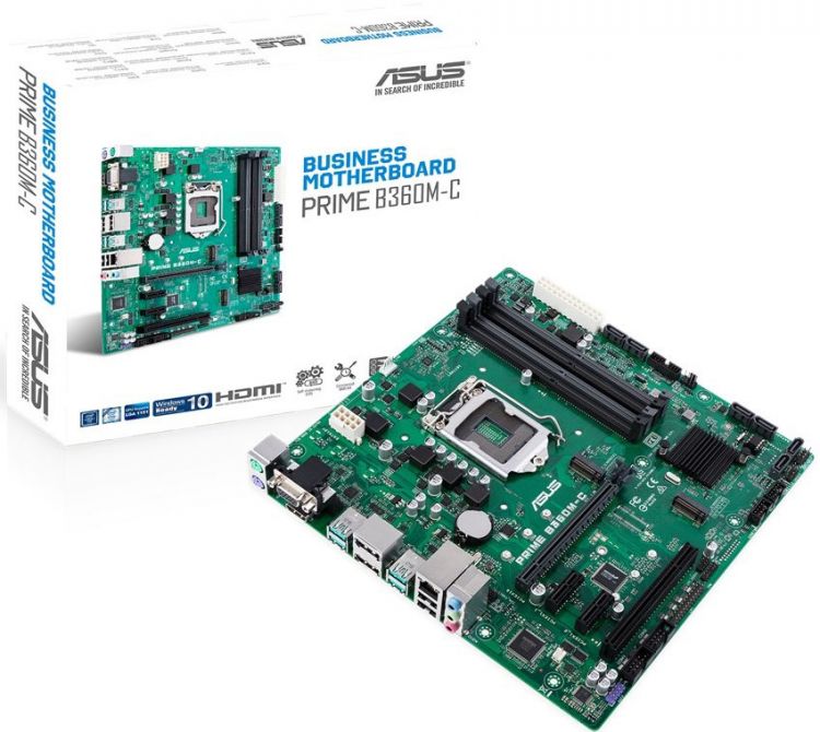 купить Материнская плата ASUS PRIME B360M-C LGA1151 iB360 4xDDR4 6xSATA3 2xM.2 2xDP 1xD-Sub, 1xHDMI, 3xPCIe3.0/2.0 1xPCI, 1xLAN, 4xUSB3.1, 2xUSB 2.0,  2xPS/2, mATX                                                                                               в Алматы