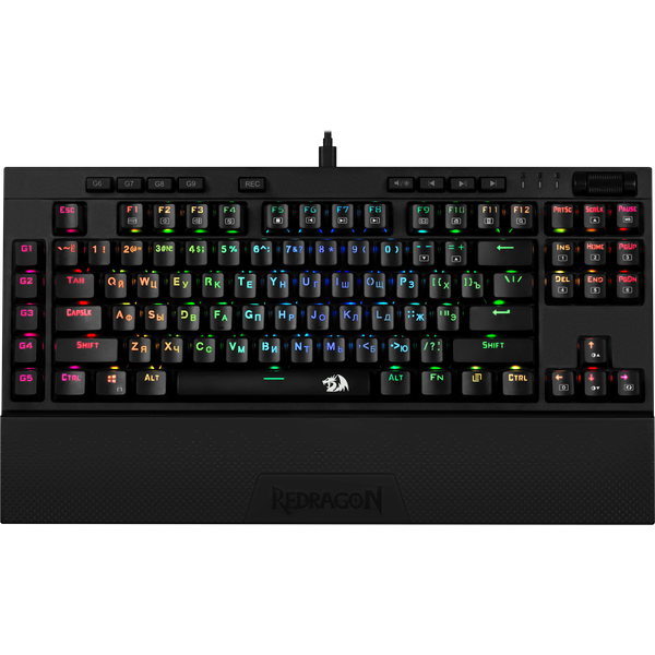 купить Клавиатура проводная игровая механическая Redragon Broadsword PRO RU,RGB (Черный), USB, ENG/RU. в Алматы