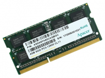 купить Модуль памяти для ноутбука, Apacer,AS04GFA60CAQBGC, DDR3, 4 GB, SO-DIMM 1600MHz, CL11 в Алматы