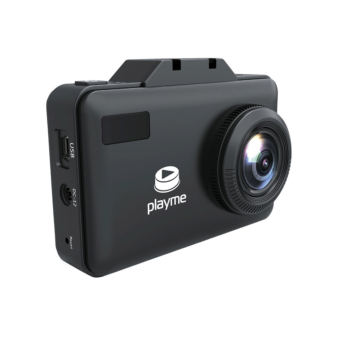 купить Гибрид, PlayMe, P550 TETRA, Видеорегистратор-Радар, Запись SuperHD 1296P,   Чёрный, Цветная коробка. в Алматы