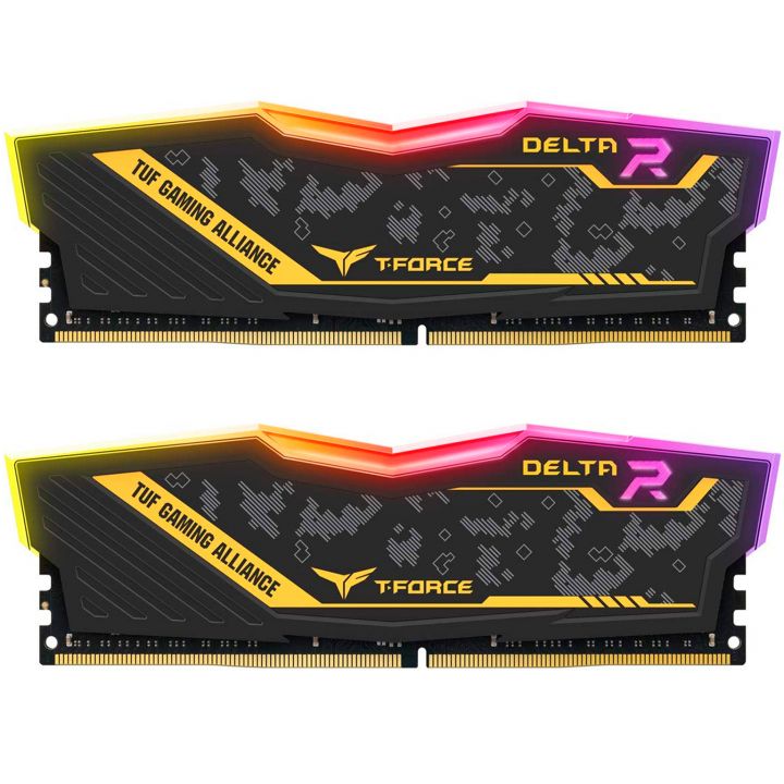 купить ОЗУ Team Delta R TUF YELLOW 16Gb (8GBx2)/3200MHz CL16, 1.35V, RGB, TF9D416G3200HC16CDC01 в Алматы
