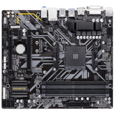 купить Материнская плата GIGABYTE B450M DS3H AM4 2xPCI-E DVI+HDMI GbLAN SATA RAID MicroATX 4DDR4 в Алматы