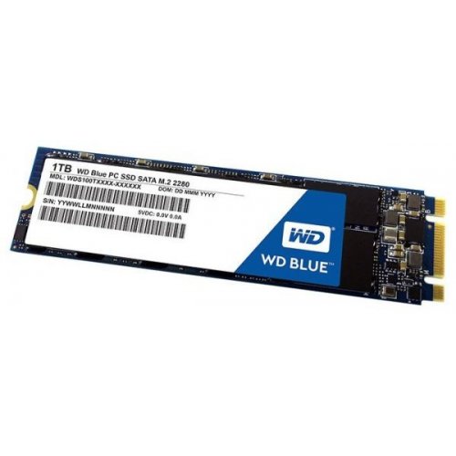 купить Твердотельный накопитель 1000GB SSD WD Серия BLUE 3D NAND M.2 2280 SATA3 R560Mb/s, W530MB/s WDS100T2B0B. Высокоскоростная серия дисков с высоким уровнем выносливости. Работа на отказ до 1,75 млн. часов! в Алматы