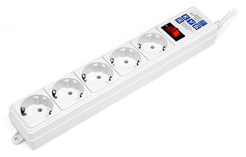 купить Сетевой фильтр Power Cube SPG-B-6-WHITE, 10А/2,2кВт, 1,9м, 5 розеток белый в Алматы
