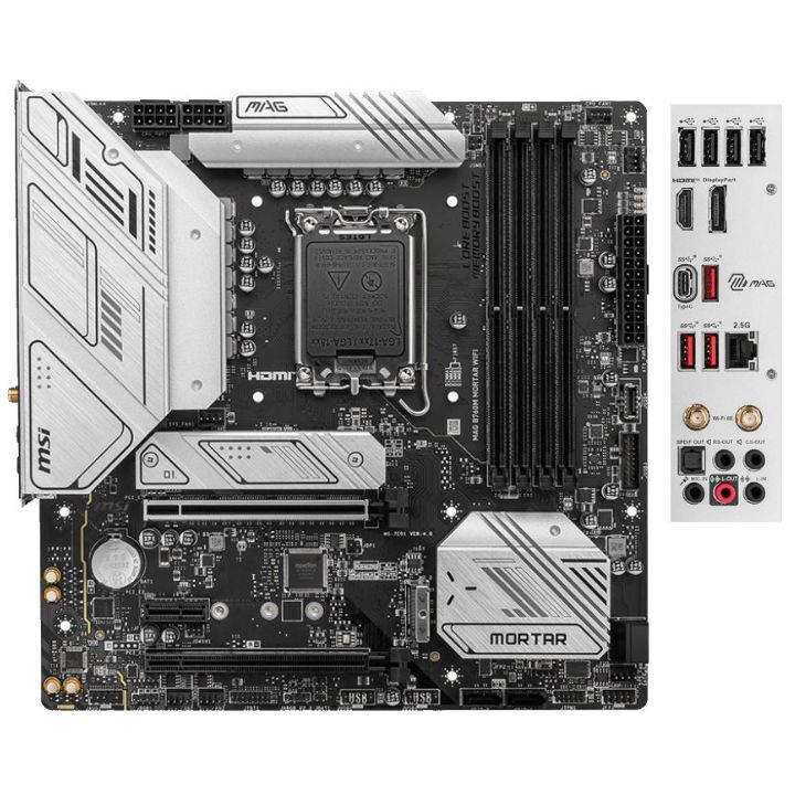 купить Материнская плата MSI MAG B760M MORTAR WIFI LGA1700 4xDDR5 4xSATA3 RAID 2xM.2 HDMI DP mATX в Алматы