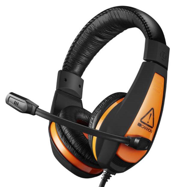 купить CANYON Gaming headset 3.5mm jack with adjustable microphone and volume control, with 2in1 3.5mm adapter, cable 2M, Black, 0.23kg в Алматы