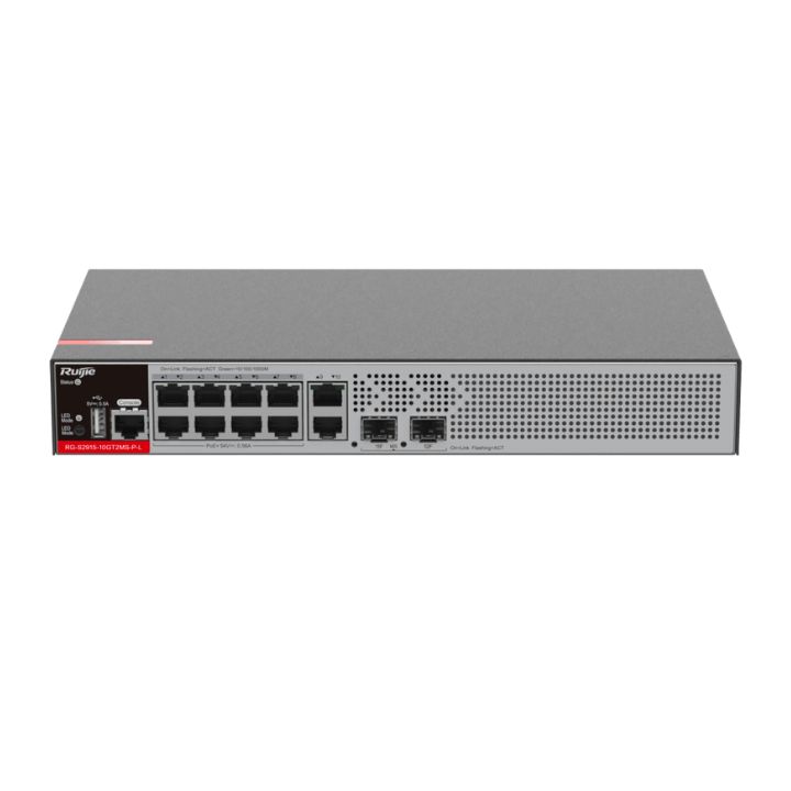 купить Коммутатор RUIJIE RG-S2915-10GT2MS-P-L managed L2+ PoE+ (10 x 10/100/1000 RJ45; 2 x 2.5GE/1GE SFP ports 125W PoE) в Алматы