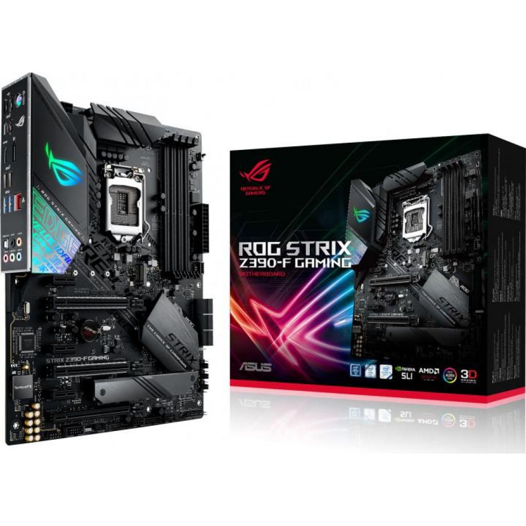 купить Геймерская Материнская плата ASUS ROG STRIX Z390-F GAMING Socket 1151, 4xDDR4 (4266 OC), 6xSATA3 Raid, 2xM.2, 3xPCIe3.0/2.0x16, 3xPCIe3.0/2.0x1, 1xHDMI, 1xDP, 6xUSB3.1, 2xUSB2.0, 1xRG45, AURA RGB,  ATX в Алматы