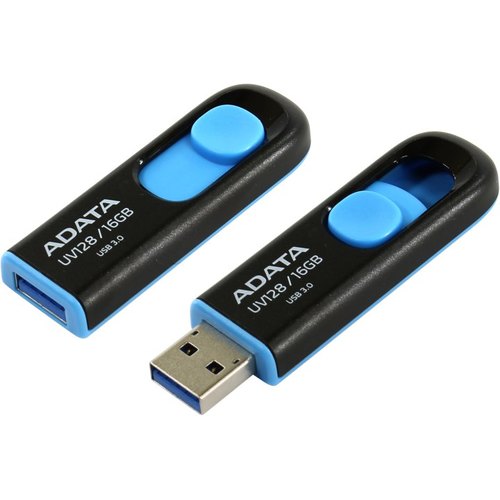 купить ADATA UV128,16GB,UFD 3.1,Black/Blue (AUV128-16G-RBE) /  в Алматы