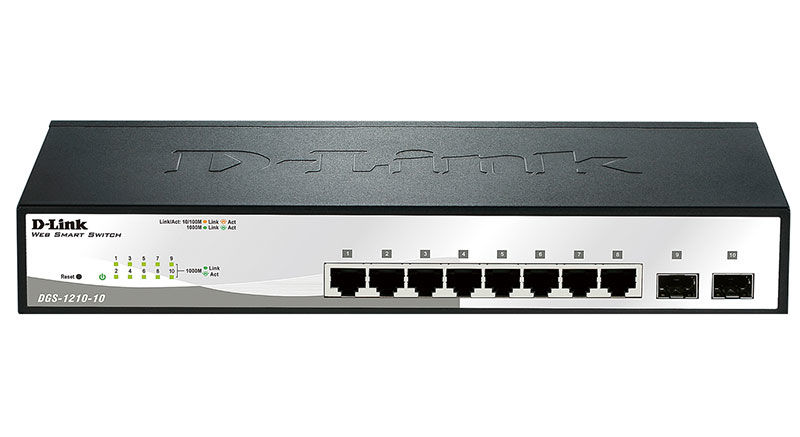 купить D-Link DGS-1210-10P/F1A Коммутатор 8 портами 10/100/1000 с поддержкой PoE + 2 порта SFP /  в Алматы