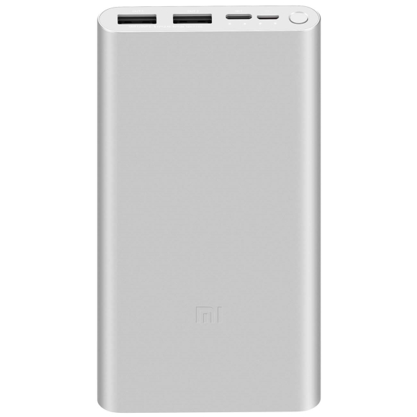 купить Портативное зарядное устройство, Xiaomi, Mi Power Bank 10000mAh 3 (2019 Type-C)(PLM13ZM)VXN4273GL,Fast Charge (18W), Выход USB: 2*1.5A, Индикатор заряда батареи, Кабель Micro USB в комплекте, Серебристый в Алматы
