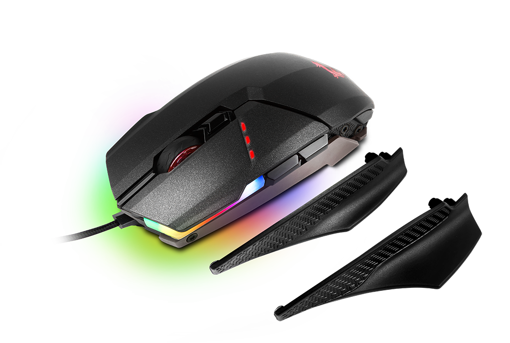 купить Мышь MSI Clutch GM60 GAMING Mouse USB2.0/RGB подстветка/Вес 115г./кабель 2м/Черный в Алматы