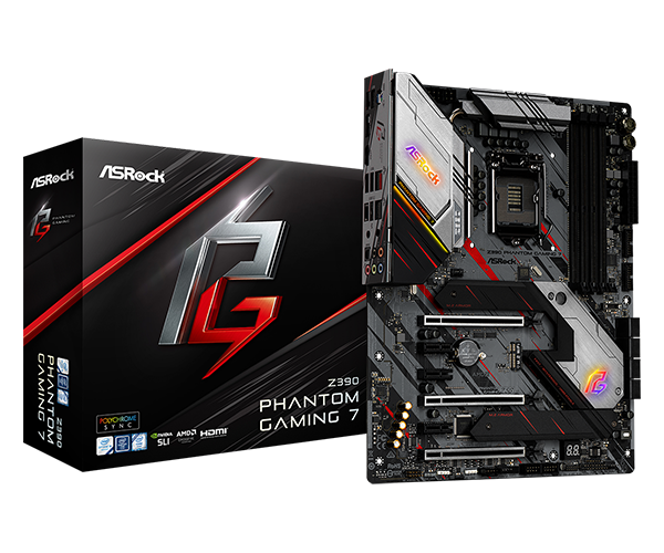 купить Геймерская Материнская плата Премиум Класса ASRock Z390 PHANTOM GAMING 7  iZ390 Socket 1151 4xDDR4 (4300+ OC) 8xSATA, RAID, 2xUltra M.2 (PCIe Gen3x4 & SATA3) 1xHDMI 1xDP 3xPCIe3.0x16, 3xPCIe3.0x1, 1xM.2 (Key E) For WiFi Supports NVIDIA&reg; Quad SLI&trade;, AM в Алматы