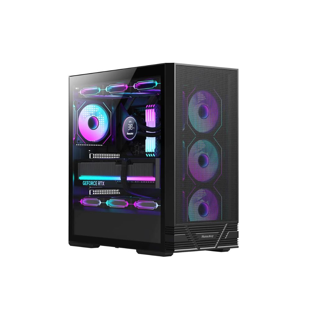 Купить Компьютерный корпус Huntkey GS660C ARGB, Без БП, 1xUSB2.0, 1xUSB3.0, 4xARGB, ATX/mATX/mini ITX,Black в Алматы