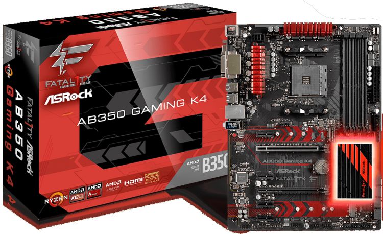 купить Материнская плата ASRock AB350 GAMING K4 Socket AM4, B350, 4xDDR4 (3200+), 4xSATA3 RAID, 2xSATA3, 1xUltra M.2, 1xM.2, 1xD-Sub, 1xDVI-D, 1xHDMI, 6xPCI-E3.0x16, 4xPCI-E2.0x1, 2xUSB2.0, 6xUSB3.1, Поддержка AMD Quad CrossFireX&trade; и CrossFireX&trade;, 1xRJ-45 LAN в Алматы