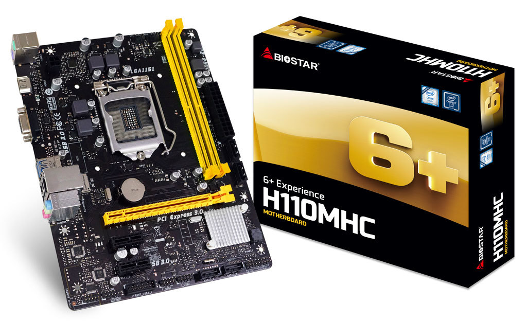 купить Материнская плата S-1151 Biostar H110MHC <mATX, 2xDDR4, VGA, HDMI, USB2.0x6, USB3.0x4> в Алматы