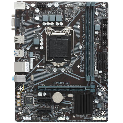 купить Материнская плата Gigabyte H410M S2 LGA1200 2xDDR4 4xSATA  D-Sub mATX в Алматы