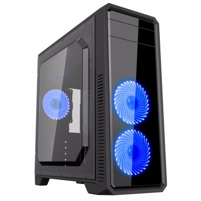 купить Корпус ПК без БП GameMax G561F-Blue <ATX, 3x120, USB2.0x2, USB3.0x1, HD Audio 452x200x424mm> в Алматы