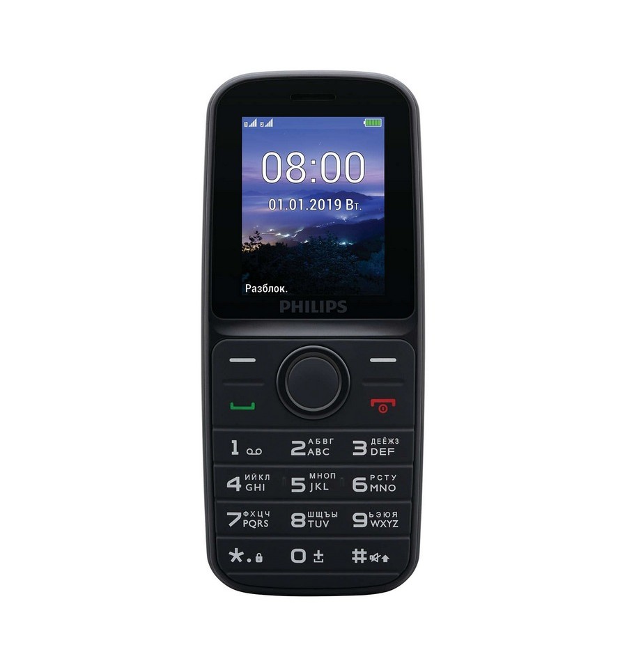 купить Мобильный телефон Philips E109 черный в Алматы